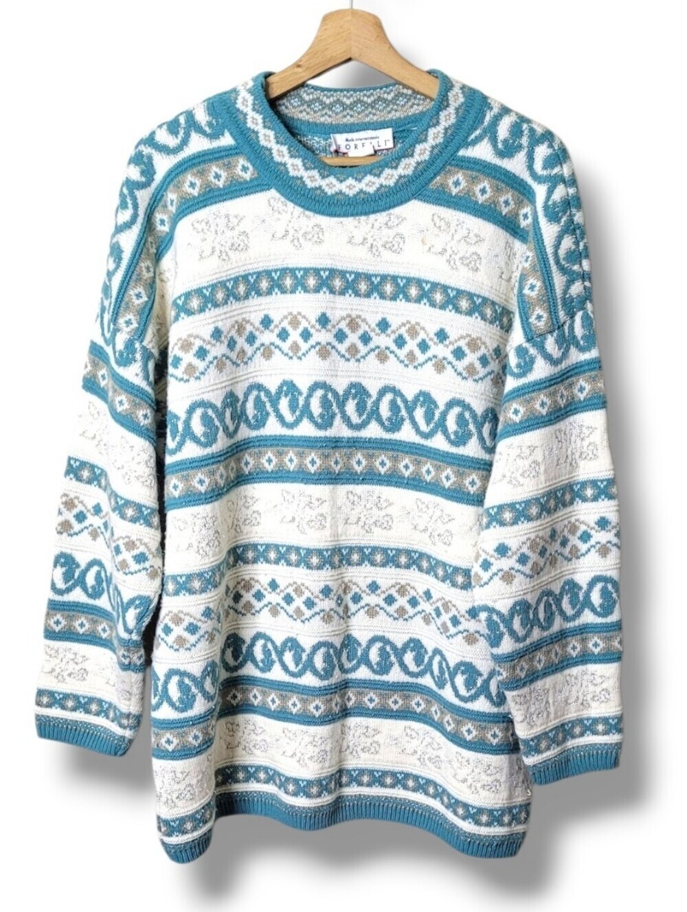 Vintage 80s Forelli Metallic Knit Sweater